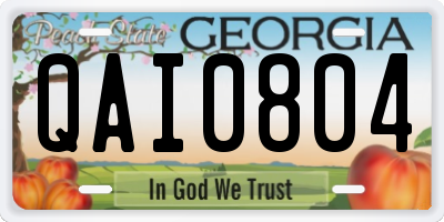 GA license plate QAI0804