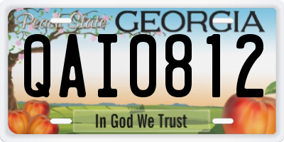 GA license plate QAI0812