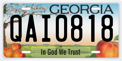 GA license plate QAI0818