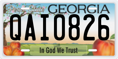 GA license plate QAI0826