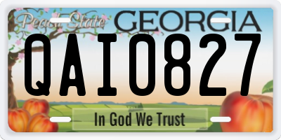 GA license plate QAI0827