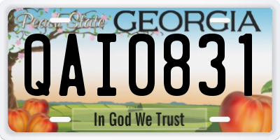 GA license plate QAI0831