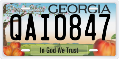 GA license plate QAI0847