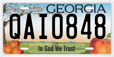 GA license plate QAI0848