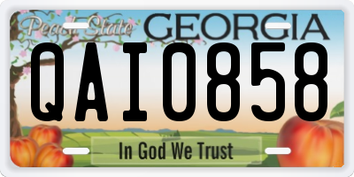GA license plate QAI0858