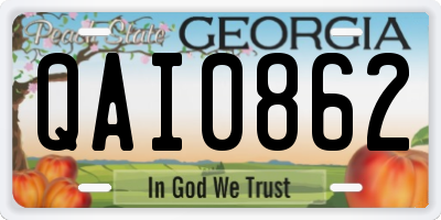 GA license plate QAI0862