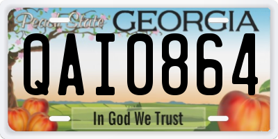 GA license plate QAI0864