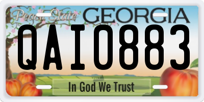 GA license plate QAI0883