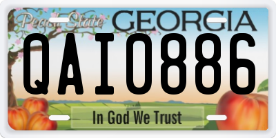 GA license plate QAI0886