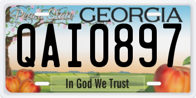 GA license plate QAI0897