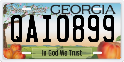 GA license plate QAI0899