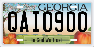 GA license plate QAI0900
