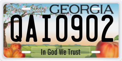 GA license plate QAI0902