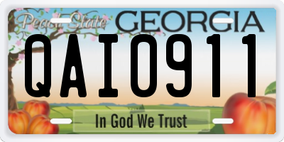GA license plate QAI0911