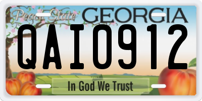 GA license plate QAI0912