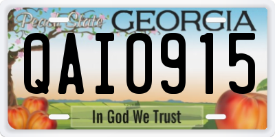 GA license plate QAI0915