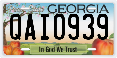 GA license plate QAI0939