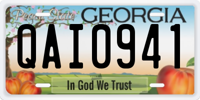 GA license plate QAI0941
