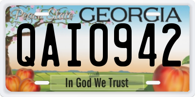 GA license plate QAI0942