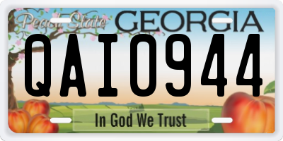 GA license plate QAI0944
