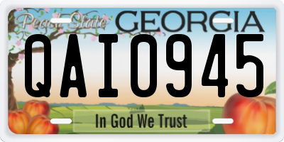 GA license plate QAI0945