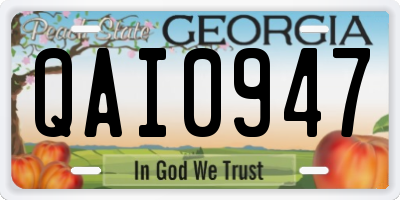GA license plate QAI0947