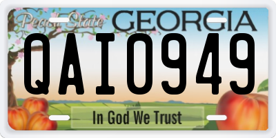 GA license plate QAI0949