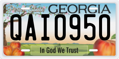 GA license plate QAI0950