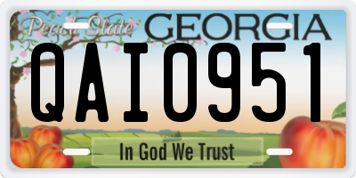 GA license plate QAI0951