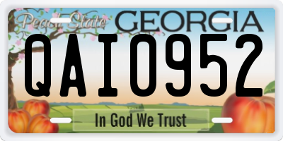 GA license plate QAI0952