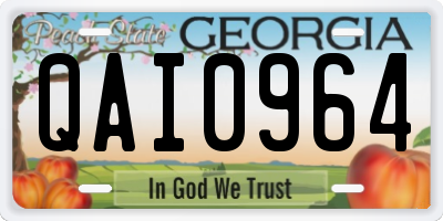 GA license plate QAI0964