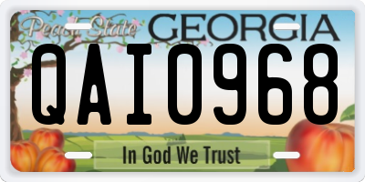 GA license plate QAI0968