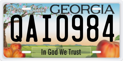 GA license plate QAI0984