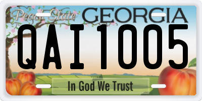 GA license plate QAI1005