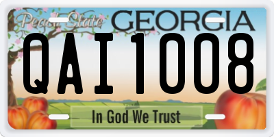 GA license plate QAI1008