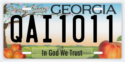 GA license plate QAI1011