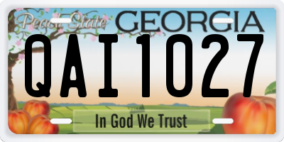 GA license plate QAI1027