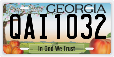 GA license plate QAI1032