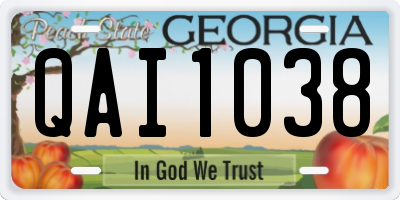 GA license plate QAI1038