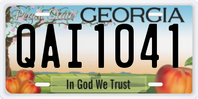 GA license plate QAI1041