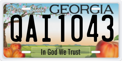 GA license plate QAI1043