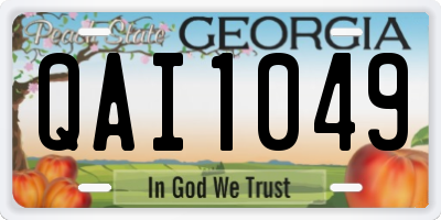 GA license plate QAI1049