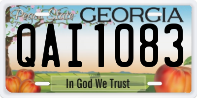 GA license plate QAI1083