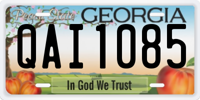 GA license plate QAI1085