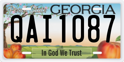 GA license plate QAI1087