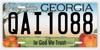 GA license plate QAI1088