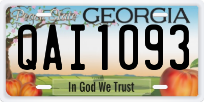 GA license plate QAI1093