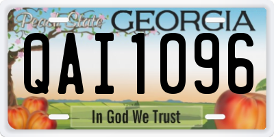 GA license plate QAI1096