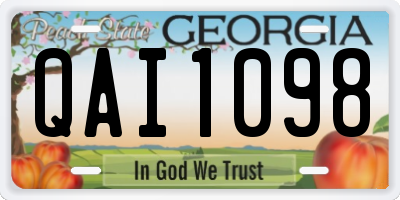 GA license plate QAI1098