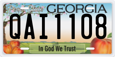 GA license plate QAI1108